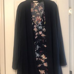 Terra & Sky Floral Tank and Navy Cardigan